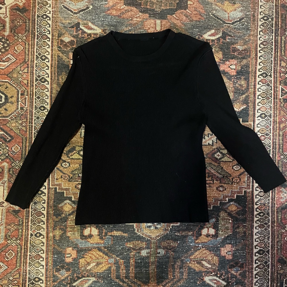 Quarter length ribbed sweater
